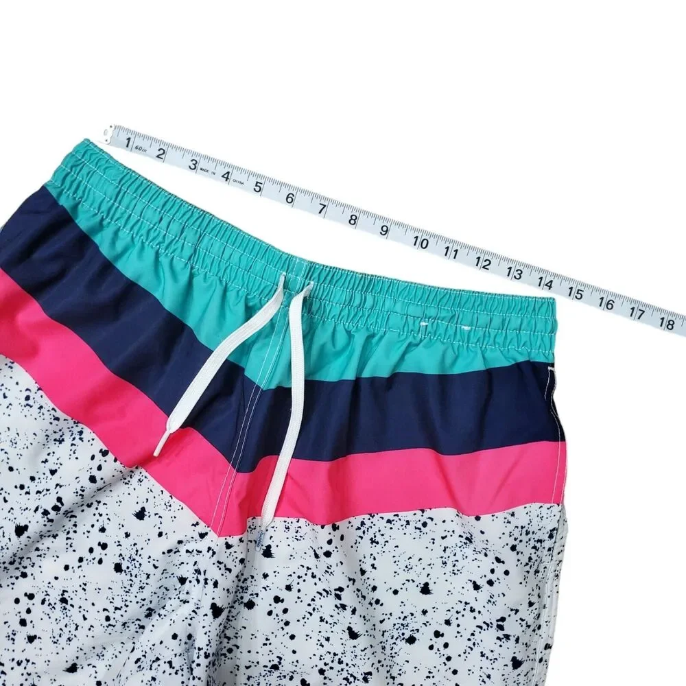 CHUBBIES Shorts Adult Large Multicolor Paint Splatter Swim Trunks Swimming